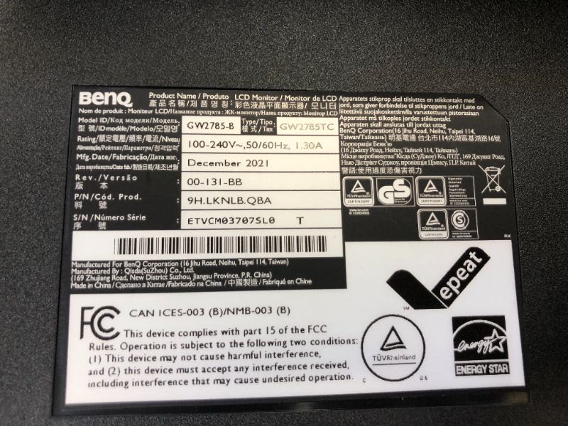 Photo 5 of BenQ GW2785TC Office Monitor 27" 1080p | Coding Mode | IPS | Eye-Care Tech | Adaptive Brightness | Height and Tilt screen | Speakers | Noice-Cancelling Mic | Daisy Chain | DisplayPort | HDMI | USB-C 27" IPS | Height & Tilt | Daisy Chain | 2 x 2W Speakers