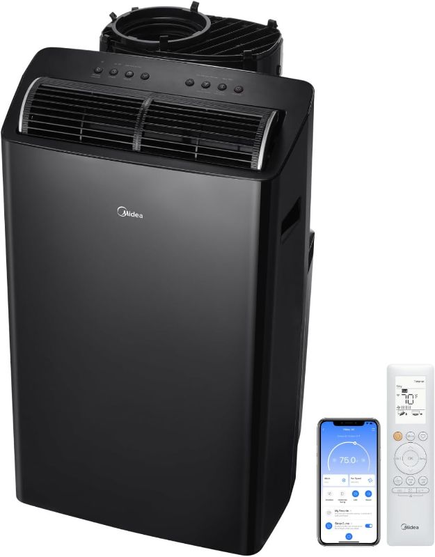 Photo 1 of Midea Duo 12,000 BTU (10,000 BTU SACC) HE Inverter Ultra Quiet Portable Air Conditioner, Cools up to 450 Sq. Ft., Works with Alexa/Google Assistant, Includes Remote Control & Window Kit
