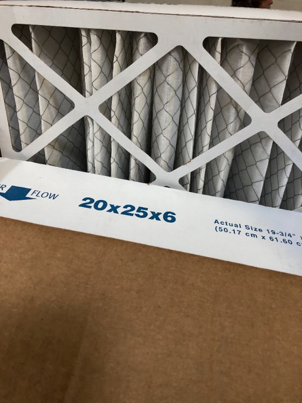 Photo 3 of Aerostar 20x25x6 MERV 8 Replacement Pleated Air Filter for Aprilaire Space-Gard 2200, 2 Pack (Actual Size: 19 3/4" x 24 1/4"x 6")