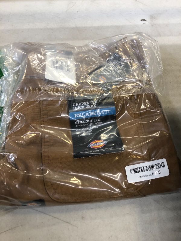 Photo 2 of Dickies Men's Relaxed Straight Fit Lightweight Duck Carpenter Jean Brown Duck 30W x 32L