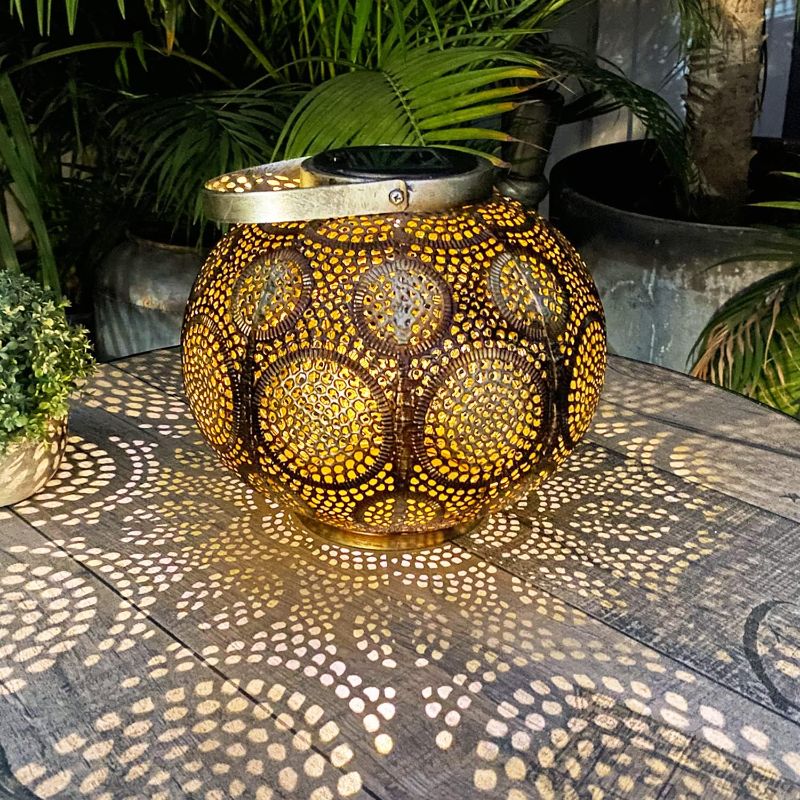 Photo 1 of 9.4'' Solar Lantern Outdoor Hanging Solar Lights - Vintage Design Super Bright Metal LED Decorative Garden Solar Lights Waterproof Solar Lamps Lantern for Yard Patio Pathway Decor
