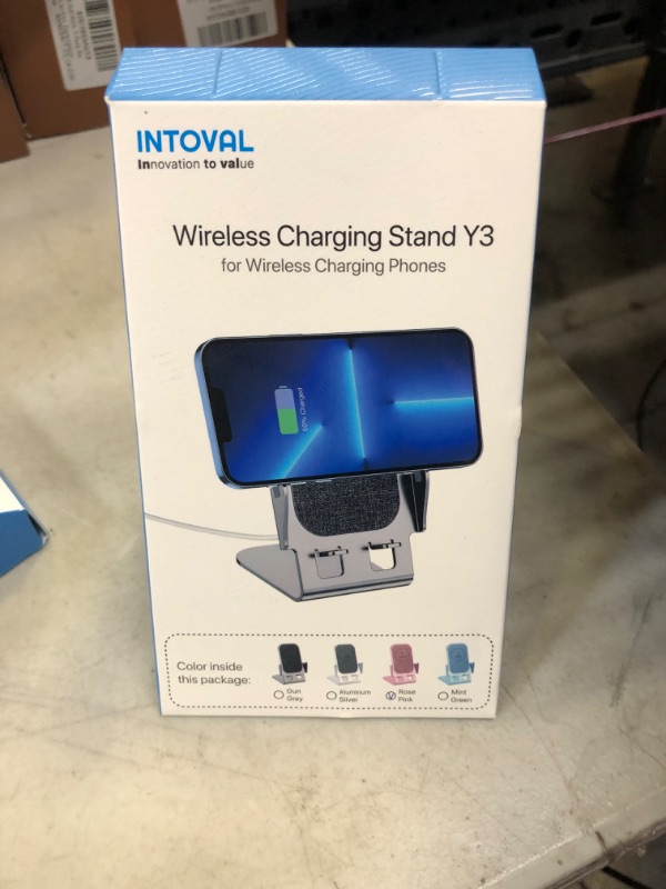 Photo 2 of Intoval Fast Wireless Charger Stand, for iPhone 14/14 Pro/14 Pro Max/13/12/SE/11/XS/XR/X Samsung Galaxy S22/S21/S20/S10/S9/S8/Note 20 Ultra/10/9 and Other Wireless Charging Phones Pink