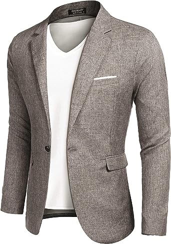 Photo 1 of COOFANDY Men's Casual Suit Blazer Jackets Lightweight Sports Coats One Button
large 