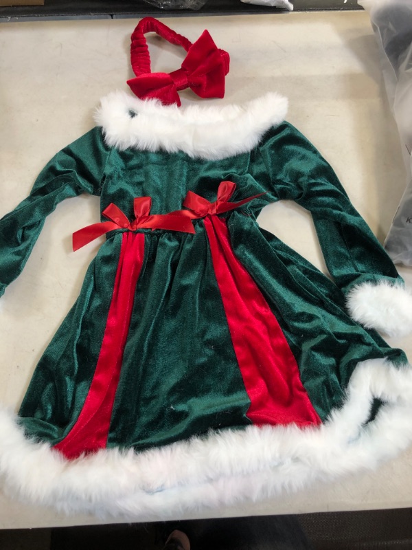 Photo 2 of AIKEIDY Toddler Baby Girl Christmas Dress Long Sleeve Velvet Dress for Holiday Wedding Party 2207006-c 9-12 Months