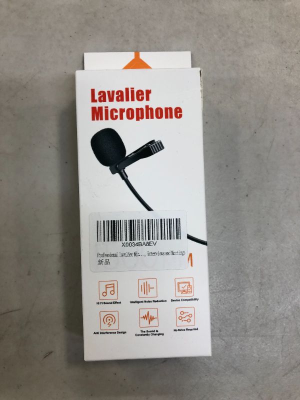 Photo 1 of Lavalier Microphone, Clip-On Mic, For Video Recording External Noise Cancel Mic For Youtube Vlog ASMR Interview