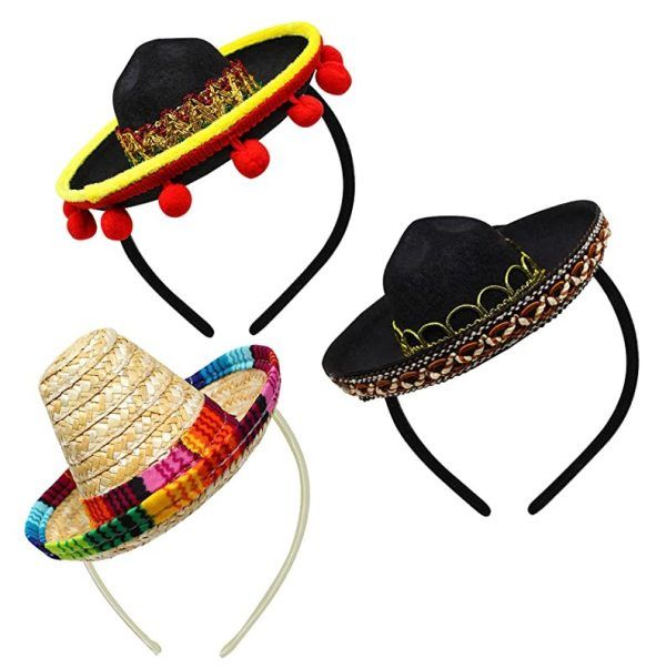 Photo 1 of 3 Pcs Cinco De Mayo Fiesta Fabric And Straw Sombrero 