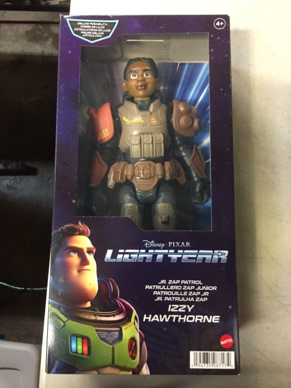 Photo 1 of Disney Pixar Lightyear Large Scale 12 Inch Scale Jr ZAP Patrol Izzy Hawthorne Action Figure, 14 Movable Joints, Movie Collectible Toy 4 Years & Up Jr. ZAP Patrol Izzy Hawthorne