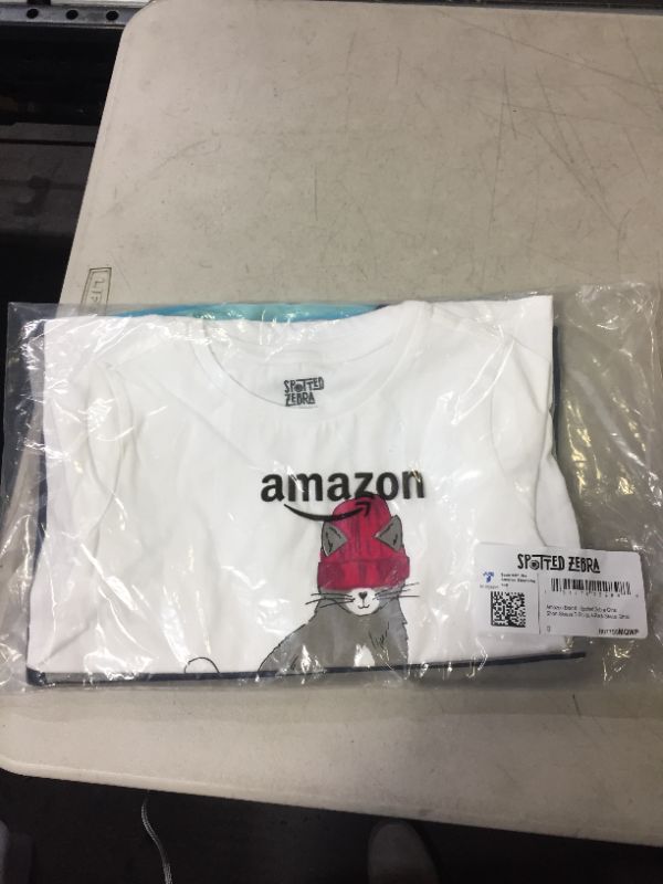 Photo 2 of Amazon Essentials Girls and Toddlers' Short-Sleeve T-Shirt Tops (Previously Spotted Zebra), Multipacks 4 Blue/Navy/Love/Skate Small
