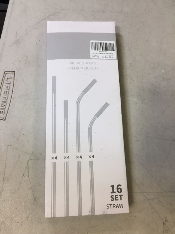 Photo 1 of 16 PCS METAL STRAWS BLACK 
FACTORY SEALED