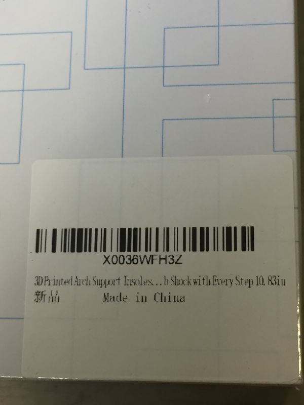 Photo 2 of 3D Printed Arch Support Insoles 3D Printed Insoles Support Pain Relief Orthotics, Designed for Men and Women with Technology to Distribute Weight and Absorb Shock with Every Step 10.83in M6(10.83in):Men 10.5/Women 12