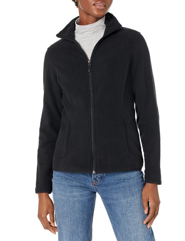 Photo 1 of Amazon Essentials Women's Classic-Fit Long-Sleeve Full-Zip Polar Soft Fleece Jacket (Available in Plus Size) Polyester Black Large