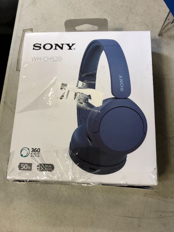 Photo 3 of Sony WH-CH520 Wireless Headphones Bluetooth On-Ear Headset with Microphone, Blue New
USED - MISSING CHARGING CABLE