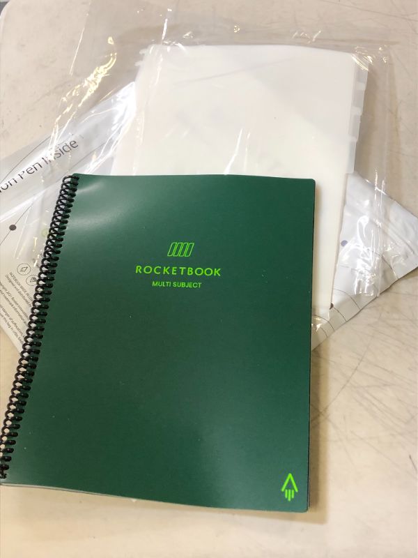 Photo 3 of Rocketbook Multi-Subject Smart Scannable Notebook with Dividers | Lined Reusable with 1 Pilot Frixion Pen & 1 Microfiber Cloth | Green, Letter Size (8.5" x 11") Green Notebook