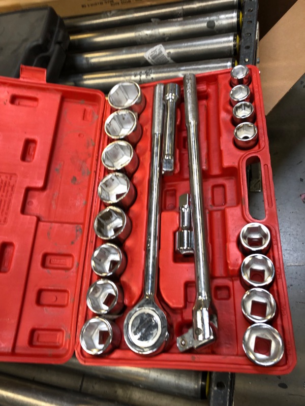 Photo 3 of 21Pc. 3/4" Drive Metric Size Sized Large Ratchet Socket Set Tool Kit Wrench
