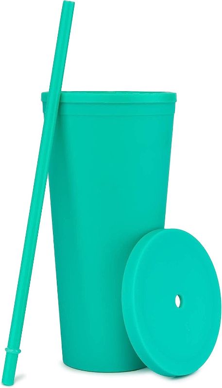 Photo 1 of 22OZ Pastel Colored Acrylic AQUA Cup Double Wall Matte Plastic Bulk Tumbler 1 PC