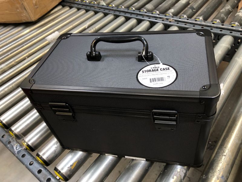 Photo 2 of Vaultz Portable Safe Box - 14 L x 9.12 H x 8.5 Inch Large Storage Box with Lock, Mesh Pocket & Adjustable Compartments for Cash, Documents and Valuables - Tactical Black Tactical Black Large