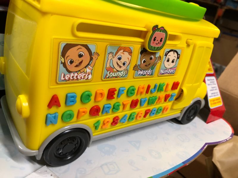 Photo 2 of CoComelon Musical Learning Bus, Number and Letter Recognition, Phonetics, Yellow School Bus Toy Plays ABCs and Wheels on the Bus, by Just Play