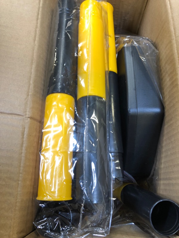 Photo 2 of [2 Pack] Traffic Delineator Post Cones with Fillable Base, Portable Parking Pole Barrier with 8ft Chain,Traffic Safety Delineator for Parking Lot,Construction Lot (Black&Yellow) Black/Yellow