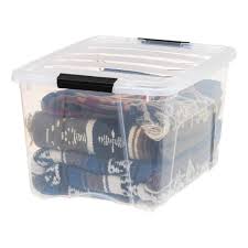Photo 1 of  (5 pack and 2lids only ) IRIS USA 53 Qt. Plastic Storage Container Bin with Secure Lid and Latching Buckles, 5 pack - Clear, Durable Stackable Nestable Organizing Tote Tub Box Sports General Organization Garage Large (5pack and 2lids only )