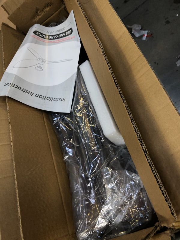 Photo 1 of ghicc Ceiling Fan with Remote Outdoor Ceiling Fans for Patios Modern Ceiling Fan No Light,Matte Black,52-Inch 52-inch walnut-ABS-1