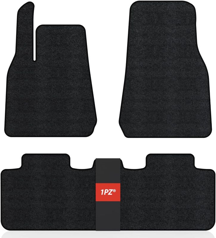 Photo 1 of 1PZ M45-EL2 Black Carpet Floor Mats Replacement for Tesla Model Y 2021-2023 Front & 2nd Seat All Weather Heavy Duty Protection
