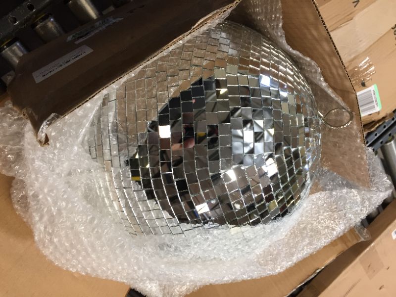 Photo 2 of 12" Disco Ball Mirror Ball Disco Party Decoration Stage Light Dj Light Effect Home Business Christmas Display Decoration Silver