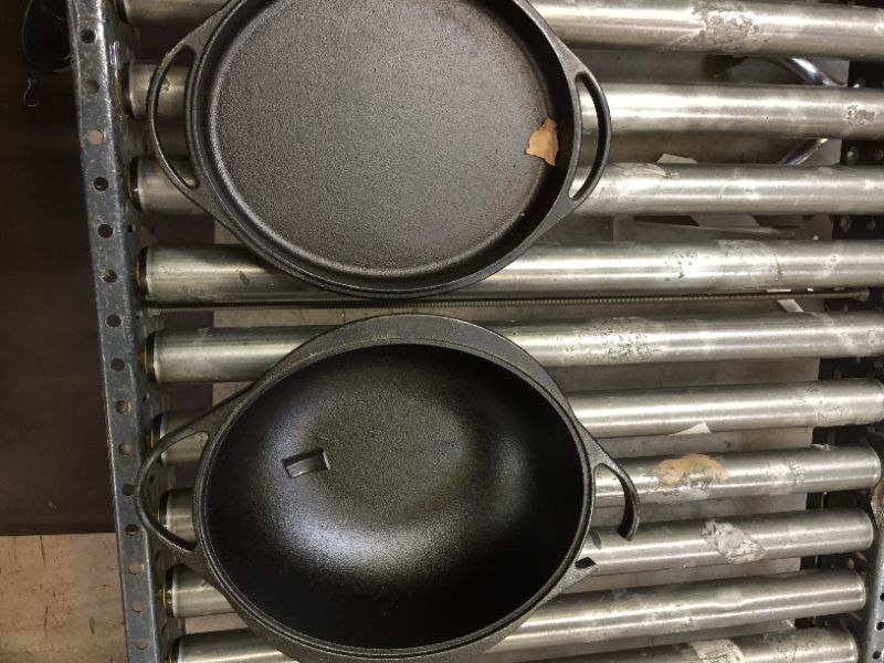 Photo 1 of 2-PIECE CAST IRON SET, HANDLE BROKEN ON  1