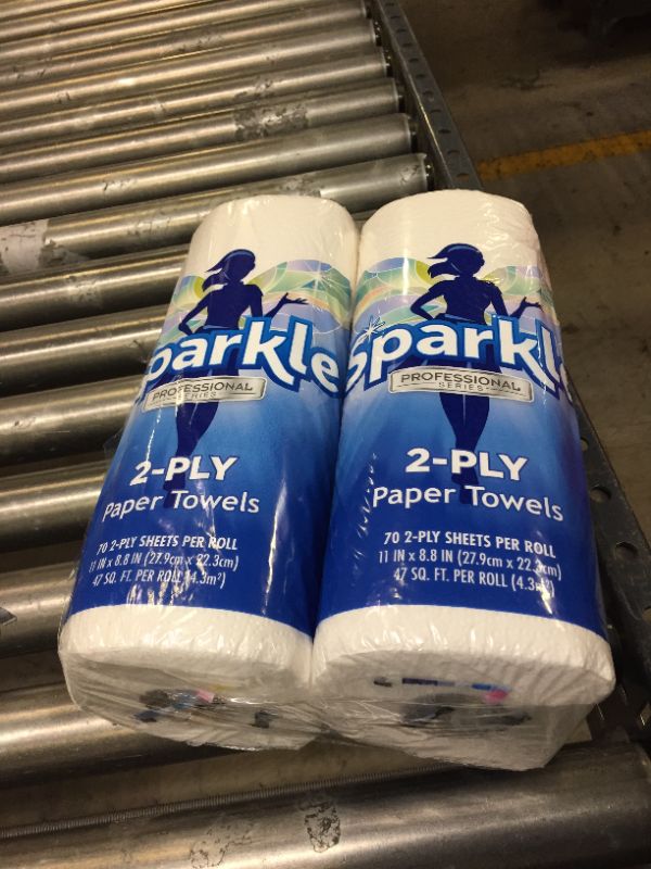Photo 1 of 2PC; Sparkle White Premium Roll Paper Towels 2-Ply (70 Sheets Per Roll) 