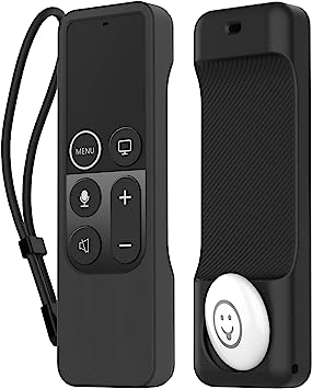 Photo 1 of AhaStyle Protective Case for Apple TV Remote with AirTag Holder, Anti Slip Silicone Cover Compatible with 2017 Apple TV 4K [1st Generation] and 2016 Apple TV HD (Black)
