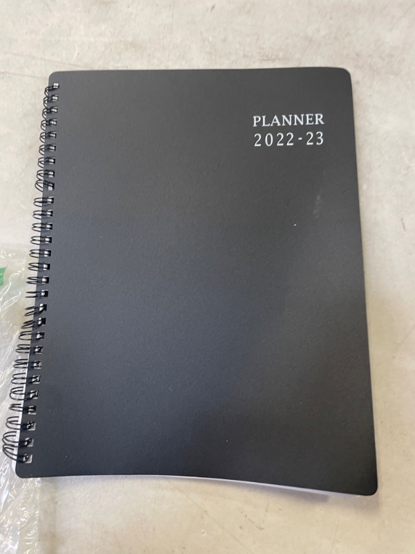 Photo 2 of 2023 Planner - Jan 2023 - Dec 2023, 8" x 10" (with Twin-Wire Binding), Planner 2023 with Weekly & Monthly Spreads, Strong Twin-Wire Binding, Round Corner, Improving Your Time Management Skill Black