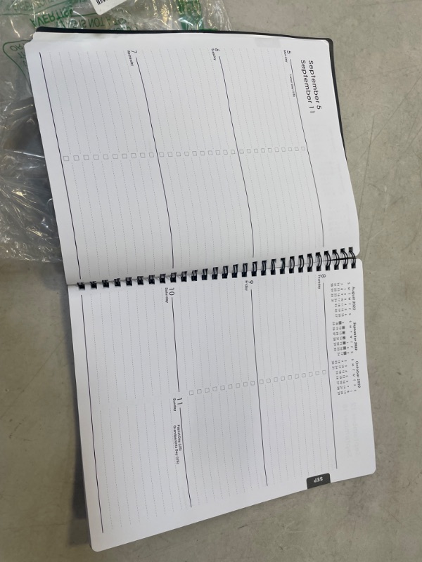 Photo 3 of 2023 Planner - Jan 2023 - Dec 2023, 8" x 10" (with Twin-Wire Binding), Planner 2023 with Weekly & Monthly Spreads, Strong Twin-Wire Binding, Round Corner, Improving Your Time Management Skill Black