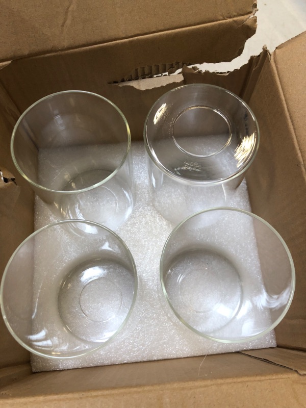 Photo 2 of 4 Pack Clear Glass Shade Lighting Fixtures Replacement Glass Shades 5.5inch High, 3.54inch Diameter, 1.65inch Fitter, Cylinder Clear Glass Lamp Shade High Transmittance for Pendant Lights Chandelier Small Shades