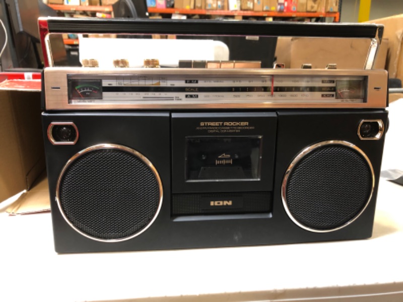 Photo 2 of Ion Audio 1980S-Style Portable Bluetooth Boombox AM/FM Radio Cassette Player Recorder, VU Meters, USB Recording, Dual Full-Range High Bass Speakers (Gold Edition)