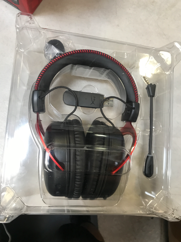 Photo 2 of HyperX Cloud II Wireless - Gaming Headset for PC, PS4/PS5, Nintendo Switch, Long Lasting Battery Up to 30 Hours, 7.1 Surround Sound, Memory Foam, Detachable Noise Cancelling Microphone, Mic Monitoring Red Wireless Cloud II