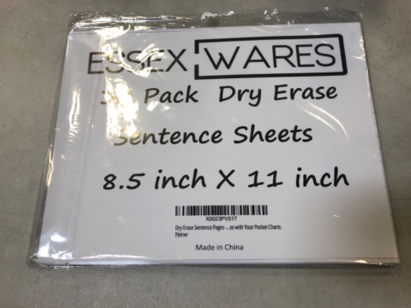 Photo 3 of 30 Pack Dry Erase Pockets – Black – by Essex Wares – for Teacher Lessons in a Classroom or for Use at Your Home or Office – 10” x 13.5” - Fits Standard Paper
