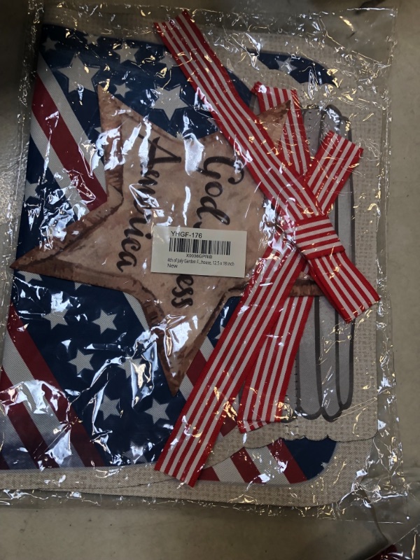 Photo 1 of 4th of July Garden Flag, YEAHOME God Bless America Applique Flag with 3D Star