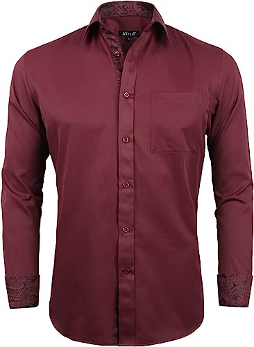 Photo 1 of Alizeal Men's Business Slim Fit Dress Shirt Long Sleeve Patchwork Button-Down Shirt
SIZE LARGE 