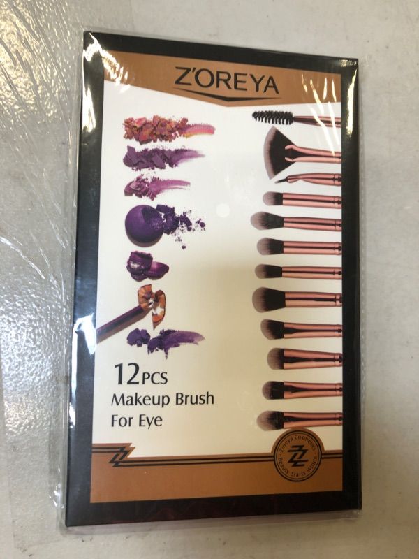 Photo 2 of ZOREYA Eye Makeup Brushes, 12 Pcs Professional Eye Brush Set Eyeshadow, Eyebrow, Blending, Fan, Eyelash Brushes Set With Carrying Bag (Pink)
