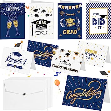 Photo 1 of 240 Set Graduation Gift Cards 2023 Bulk with Envelopes Thank You Greeting Cards Assortment Congratulations Gift Card Set Holder College Graduation Congrats Cards with 240 Envelopes and 240 Stickers
