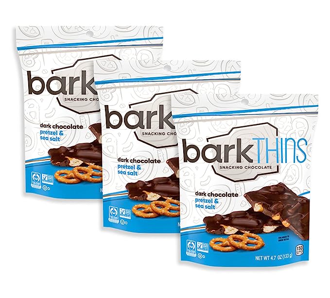 Photo 1 of 3 Count BarkTHINS Snacking Dark Chocolate (4.7 oz) (Pretzel with Sea Salt) 06/2023
