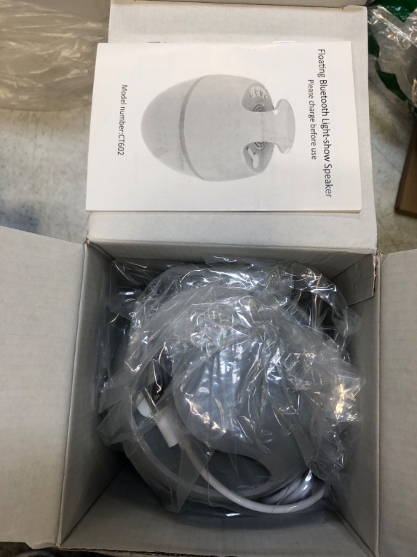 Photo 1 of Portable Bluetooth Speaker with Colorful Lights, Blufree Floating Pool Speaker IP67 Waterproof Speaker,Louder Volume,Mic,82ft Wireless Range Hot Tub Speaker for Outdoor Pool Home Party Travel. Gray
