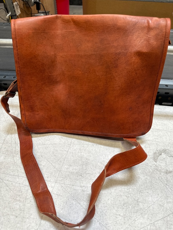 Photo 2 of 15 inch Vintage Crossbody Genuine Leather Laptop Messenger Bag