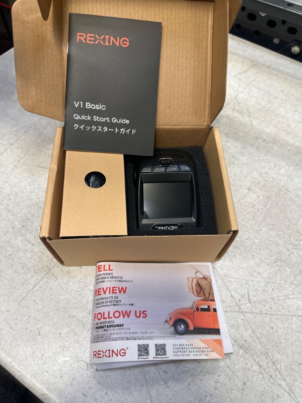 Photo 2 of Rexing V1 Basic Dash Cam 1080P FHD DVR Car Driving Recorder, 2.4" LCD Screen 170°Wide Angle, G-Sensor, WDR, Parking Monitor, Loop Recording