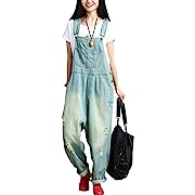 Photo 1 of  Women's Casual Baggy Denim Bib Overalls Pant Jeans Jumpsuits Style 4 Light Blue--**-Unknow size looks like L/XL