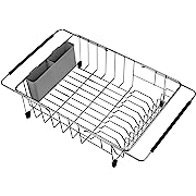 Photo 1 of  Expandable Dish Drying Rack Sink Over Sink Dish Rack with Utensil Silverware Storage Holder Over The Sink 