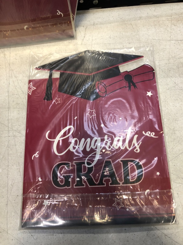 Photo 2 of Jumbo Graduation Card Graduation Guest Book 2023 Graduation Party Decorations Class of 2023 Big Giant Graduation Card for College High School Graduation Party Supplies, 24.8 x 16 Inches (Maroon)