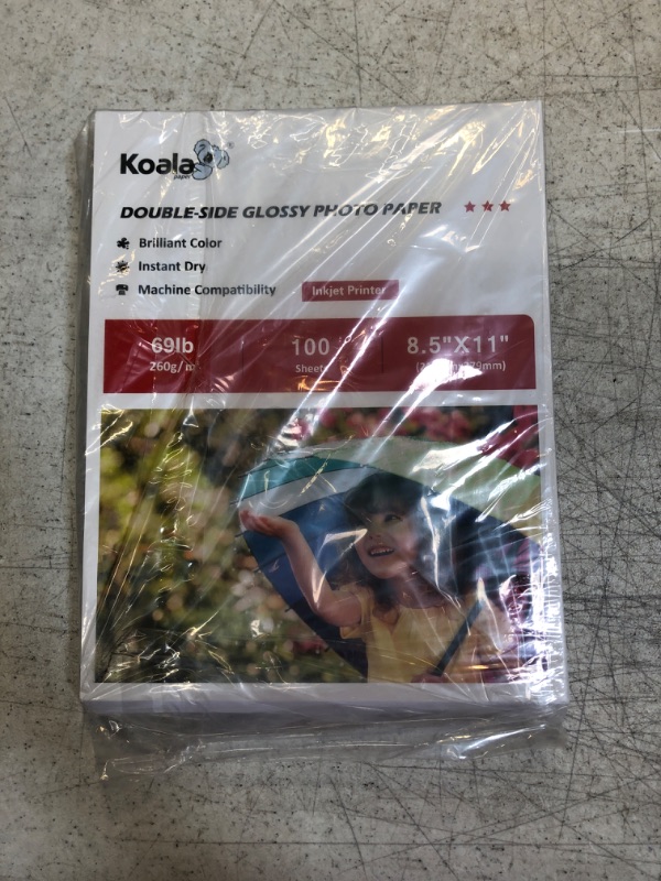 Photo 2 of Koala Glossy Thin Inkjet Paper 8.5x11 Inches 100 Sheets Compatible with Inkjet Printer Use DYE INK 115gsm
