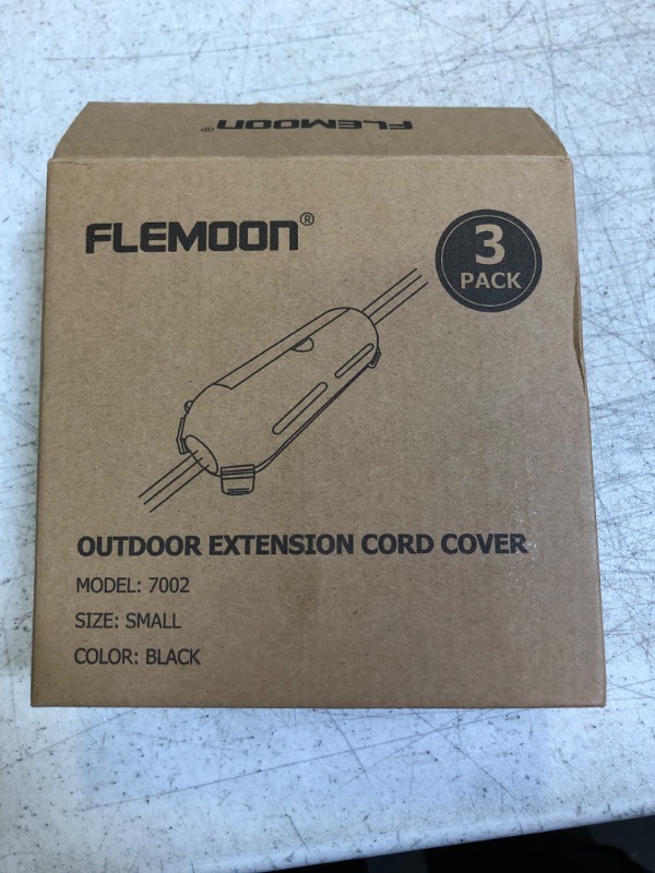 Photo 3 of Flemoon [3 Pack] Outdoor Extension Cord Safety Cover with Waterproof Seal, Weatherproof Electrical Connection Box to Protect Outdoor Outlet, Plug, Socket, Christmas Holiday Decoration Light, Black 3 Black