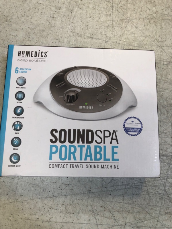 Photo 4 of Homedics SoundSleep White Noise Sound Machine, Gold, Small Travel Sound Machine with 6 Relaxing Nature Sounds, Portable Sound Therapy for Home, Office, Nursery, Auto-Off Timer, By Homedics