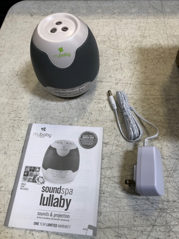 Photo 2 of MyBaby, SoundSpa Lullaby - Sounds & Projection, Plays 6 Sounds & Lullabies, Image Projector Featuring Diverse Scenes, Auto-Off Timer Perfect for Naptime, Powered by an AC Adapter, by HoMedics White/Grey